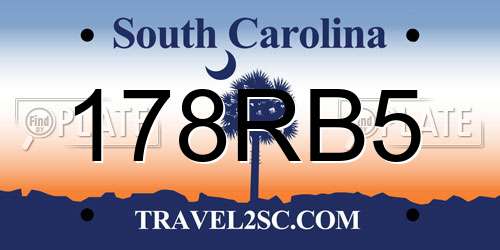 178RB5 South Carolina License Plate