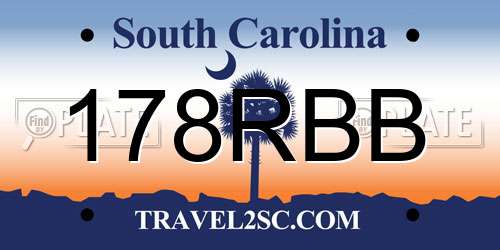 178RBB South Carolina License Plate