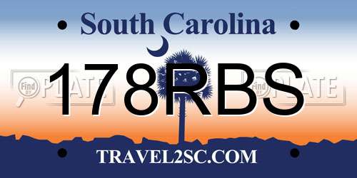 178RBS South Carolina License Plate