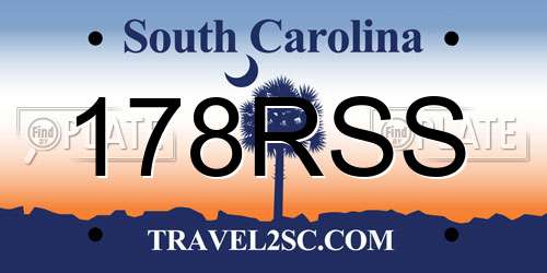 178RSS South Carolina License Plate