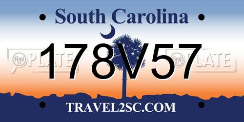 178V57 South Carolina License Plate
