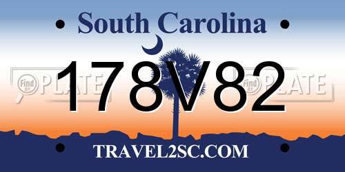 178V82 South Carolina License Plate