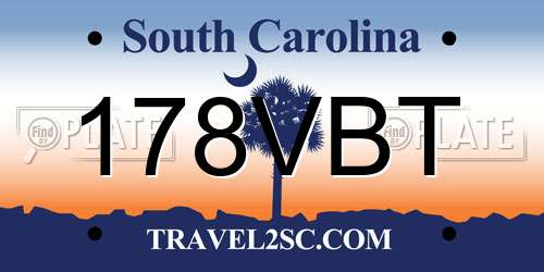 178VBT South Carolina License Plate