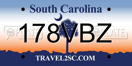 178VBZ South Carolina License Plate