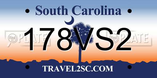 178VS2 South Carolina License Plate