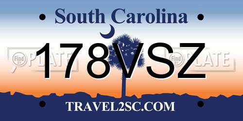 178VSZ South Carolina License Plate