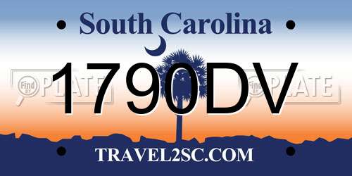 1790DV South Carolina License Plate