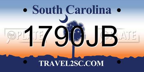 1790JB South Carolina License Plate