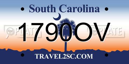 1790OV South Carolina License Plate