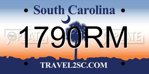 1790RM South Carolina License Plate