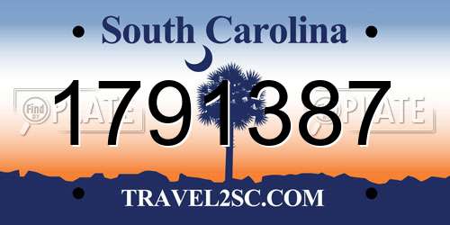 1791387 South Carolina License Plate