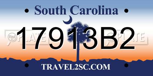 17913B2 South Carolina License Plate