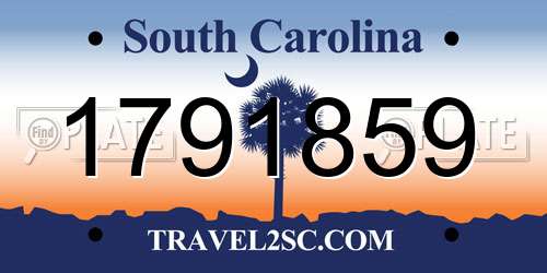 1791859 South Carolina License Plate