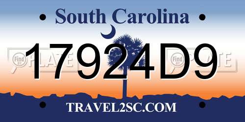 17924D9 South Carolina License Plate