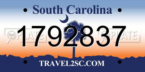 1792837 South Carolina License Plate