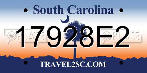 17928E2 South Carolina License Plate