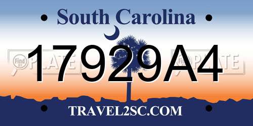 17929A4 South Carolina License Plate