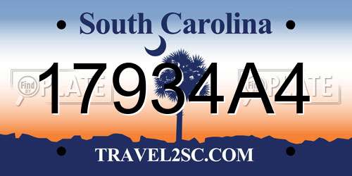 17934A4 South Carolina License Plate