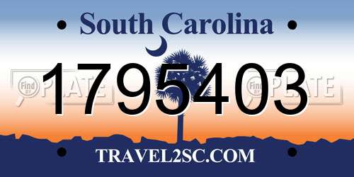 1795403 South Carolina License Plate