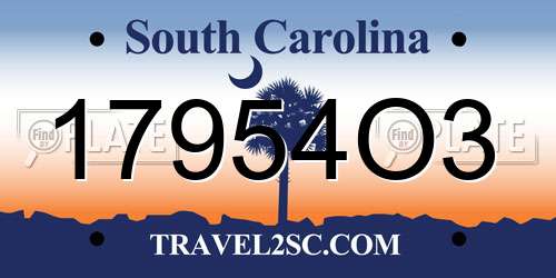 17954O3 South Carolina License Plate
