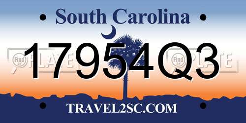 17954Q3 South Carolina License Plate
