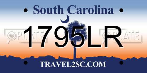 1795LR South Carolina License Plate