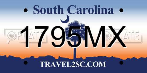 1795MX South Carolina License Plate