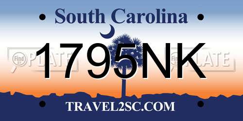 1795NK South Carolina License Plate