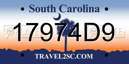 17974D9 South Carolina License Plate