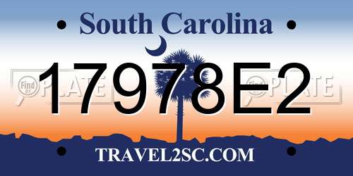 17978E2 South Carolina License Plate