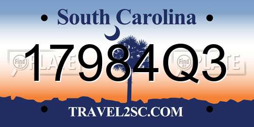 17984Q3 South Carolina License Plate