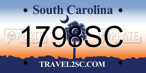 1798SC South Carolina License Plate