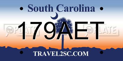 179AET South Carolina License Plate