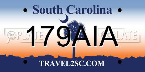 179AIA South Carolina License Plate