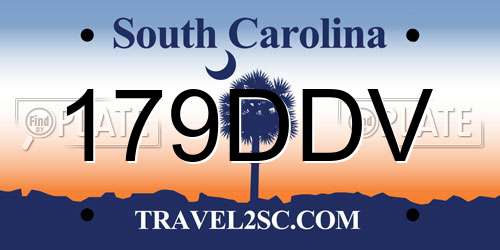 179DDV South Carolina License Plate