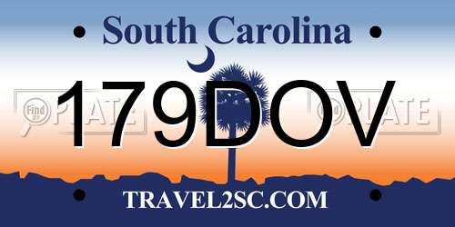 179DOV South Carolina License Plate