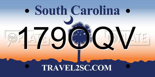 179OQV South Carolina License Plate