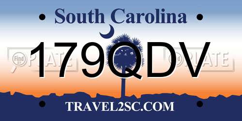 179QDV South Carolina License Plate