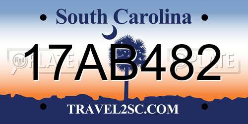 17AB482 South Carolina License Plate
