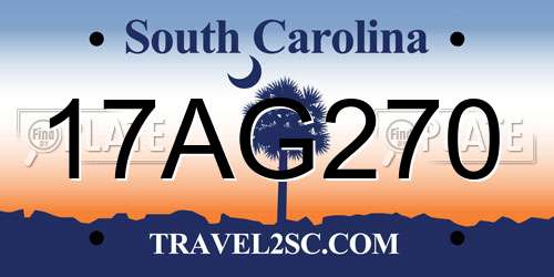 17AG270 South Carolina License Plate