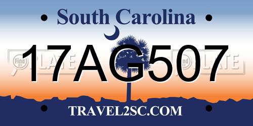 17AG507 South Carolina License Plate