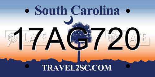 17AG720 South Carolina License Plate