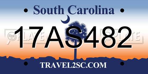 17AS482 South Carolina License Plate