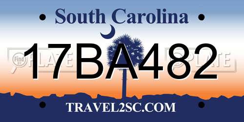 17BA482 South Carolina License Plate