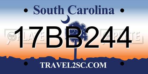 17BB244 South Carolina License Plate
