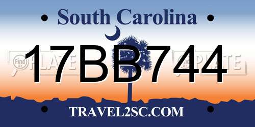 17BB744 South Carolina License Plate
