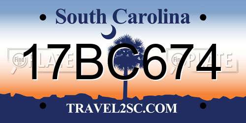 17BC674 South Carolina License Plate