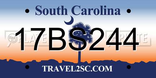 17BS244 South Carolina License Plate