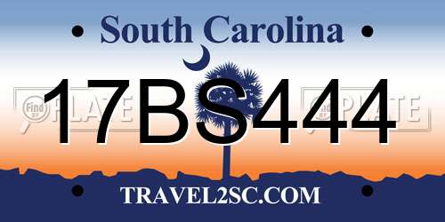 17BS444 South Carolina License Plate