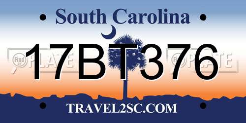 17BT376 South Carolina License Plate
